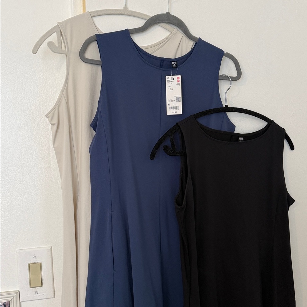 Uniqlo Navy, Black and Cream Maxi Dresses